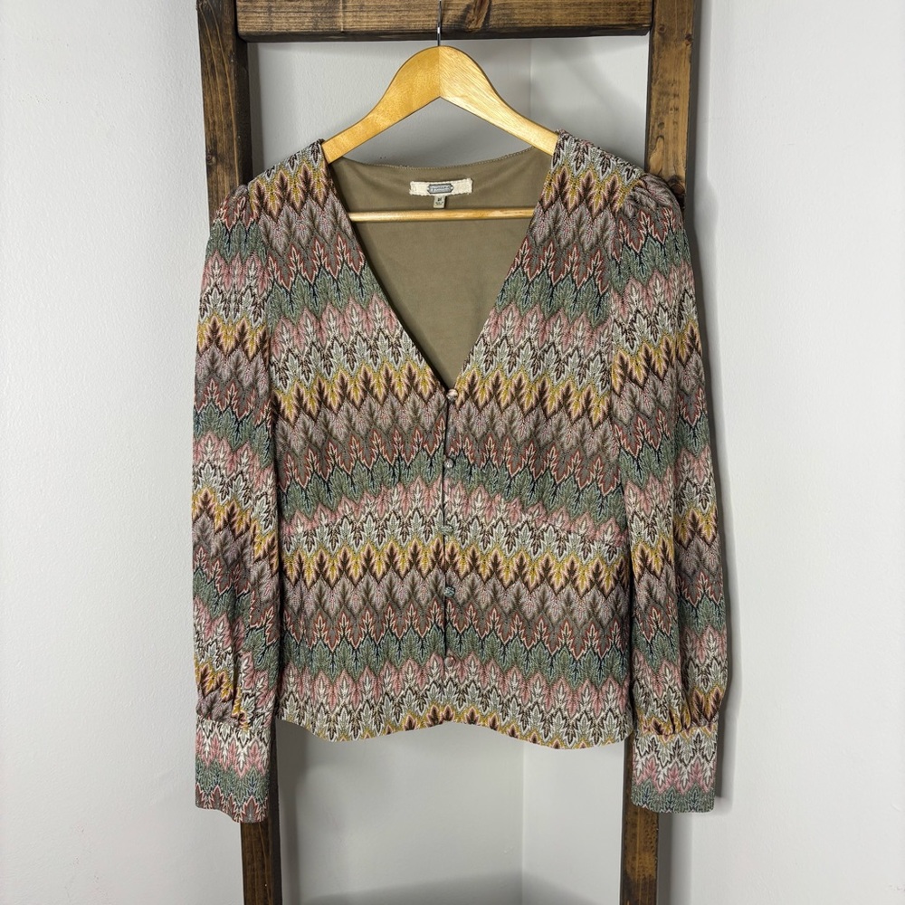 Gimmicks Colorful Zigzag Patterned Blouse Size M